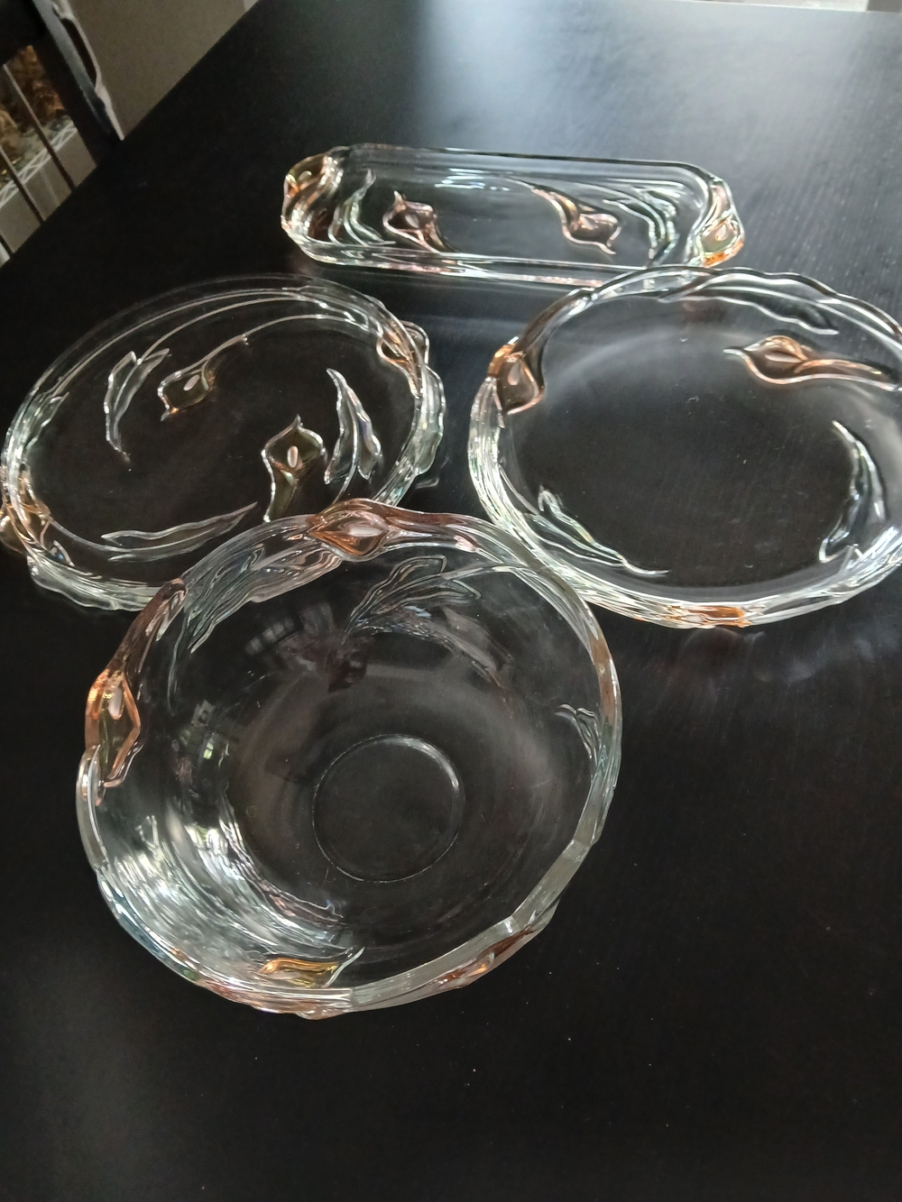 Vintage Serving Bowls and Plates - Embossed Tulip Motif - Appear To Be Mikasa